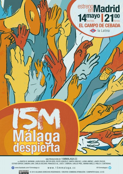 Estreno del documental «15M: Málaga despierta» en Madrid.